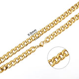 Stainless Steel Chain Necklace for Men Women Curb Cuban Link Chain Black Gold Silver Color Punk Choker Fashion Male Jewelry Gift