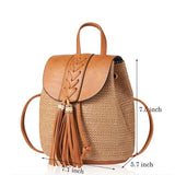 Straw Bag Women Straw Backpack Handmade Rattan Female Summer Fresh  Sweet Backpacks Wicker Bags for Women