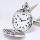 Stainless Steel Pocket Watches For Men Grandpa Father Gift Men's Gold Sliver Pocket Watch With Chain Waterproof Quartz Movement