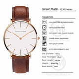 Hannah Martin Mens Watches Top Luxury Brand Quartz Boys Watches Fashion Business Life Waterproof Wrist Watch Relogio Masculions