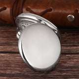 Polishing Silver/Black Cover Quartz Pocket Watch Exquisite Round Display Dial Pocket Pendant Clock Gifts Men Women