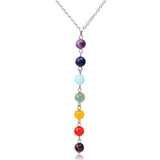 7 Chakra Gem Stone Beads Pendant Necklace Women Yoga Reiki Healing Balancing Maxi Chakra Necklaces Bijoux Femme Jewelry 2021 New