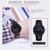 New Luxury Men's Star Watches Fashion Business Stainless Steel Strap Wrist Watch Double Calendar Clock