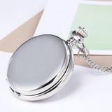 Stainless Steel Pocket Watches For Men Grandpa Father Gift Men's Gold Sliver Pocket Watch With Chain Waterproof Quartz Movement