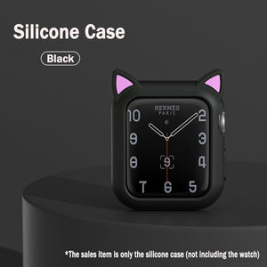 watch case for apple watch 6 SE 5 4 40mm 44mm protector cover Silicone Cartoon Cat Ears Case For iWatch Series 3 2 42mm 38mm