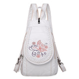 Hot White Women Backpack Female Washed Soft Leather Backpacks Ladies Sac A Dos School Bags for Girls Travel Back Pack Rucksacks