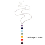 7 Chakra Gem Stone Beads Pendant Necklace Women Yoga Reiki Healing Balancing Maxi Chakra Necklaces Bijoux Femme Jewelry 2021 New