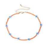 HangZhi 2020 New Korean Sweet Colorful Little Daisy Acrylic Flowers Boho Beaded Clavicle Necklaces for Women Girls Jewelry