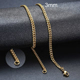 Cuban Chain Necklace for Men Women, Basic Punk Stainless Steel Curb Link Chain Chokers,Vintage Gold Tone Solid Metal Collar