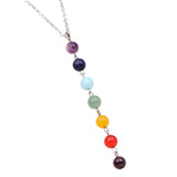 7 Chakra Gem Stone Beads Pendant Necklace Women Yoga Reiki Healing Balancing Maxi Chakra Necklaces Bijoux Femme Jewelry 2021 New