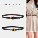 Triangle buckle thin belt women's decorative dress Korean fashion style matching jeans belt simple
