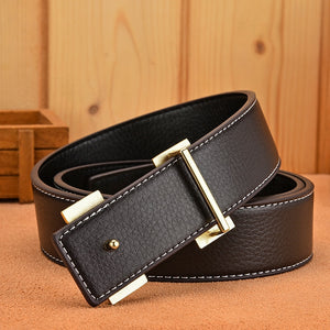 luxury genuine leather men belt pin buckle men's natural cow skin designer belts with case male cowhide belts hot sale men gift