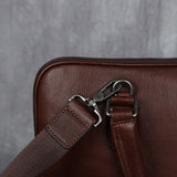 Vintage Men's Briefcase Genuine Leather Original Casual Handbag Man Business Shoulder Bag Brown  For 14 Inch Laptop Bag NUPUGOO