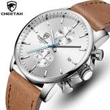 CHEETAH New Men’s Watches Top Luxury Brand Sport Quartz Watch Men Chronograph Waterproof Wristwatch Leather Date reloj hombre
