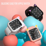 watch case for apple watch 6 SE 5 4 40mm 44mm protector cover Silicone Cartoon Cat Ears Case For iWatch Series 3 2 42mm 38mm