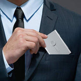 Ultra Thin Sliding Stainless Steel IDCard Holders Men Business Card Cases Women Elegant Metal Hand-push Credit Bank Card Box