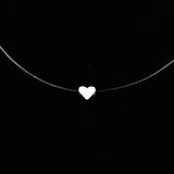 Fashion Silver Color Crystal Zircon Invisible Pendant Necklace For Women Transparent Fishing Line Chain Necklace Collier Femme