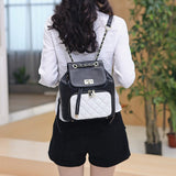 Genuine cow leather Backpack Women cowhide Korean style fashionable vertical crossbody shoulder school bags for teenage girls