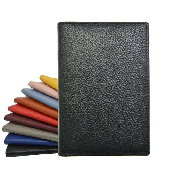 100% Genuine Leather Passport Holder Soft Candy Color Case Cow Leather Cover For The Passport Wallet Suit for Custom name/logo