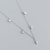 INZATT Real 925 Sterling Silver Zircon Waterdrop Choker Necklace For Fashion Women Party Punk Fine Jewelry Accessories