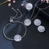 4pcs Pack 2021 new fashion round dubai 925 sterling silver fashion for women lady Valentine's Day gift jewelry wholesale J5206