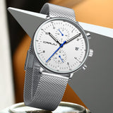 CRRJU Mens Watch Top Luxury Brand Men Stainless Steel WristWatch Men's Military waterproof Date Quartz watches relogio masculino