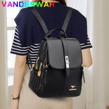2021 Women Leather Backpack High Quality Female Vintage Back Pack for Girls School Bags Travel Bagpack Ladies Bookbag Rucksack