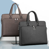 Men's Business office Briefcase Luxury Brand Leather Handbag Computer Laptop Tote male Large Casual Black Shoulder Bags 2021