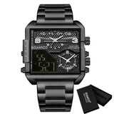 BOAMIGO 2021 New Top Brand Luxury Fashion Men Watches Gold Stainless Steel Sport Square Digital Analog Big Quartz Watch for Man