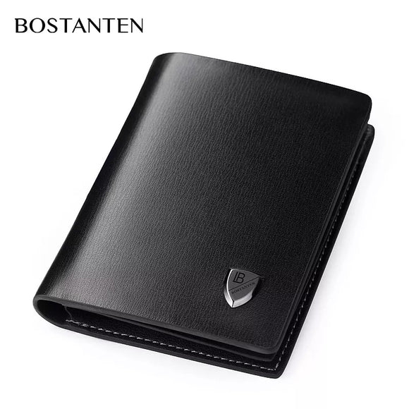 Bostanten Men's  Genuine leather Wallet Classic Biford Card Holder