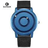 Creative Eutour Watch Blue Rose Gold Black Sliver Magnetic Ball Metal Multinational Watches Man Rubber Sports Clock Male Reloj