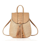 Straw Bag Women Straw Backpack Handmade Rattan Female Summer Fresh  Sweet Backpacks Wicker Bags for Women