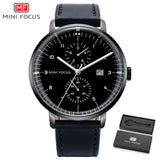 MINIFOCUS Top Brand Luxury Mens Watches Big Dial Rose Gold Fashion Quart Wristwatch Calendar Waterproof Chronograph Male Clock