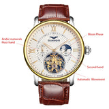 relogio masculino GUANQIN Mens Watches Luxury Brand Tourbillon Skeleton Automatic Watch Men Sport Leather Mechanical Wristwatch