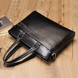 LAORENTOU Men's Genuine Leather Briefcase Business Laptop Handbags Male Crossbody Shoulder Bag Cow Leather Notebook Briefcases