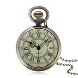 Exquisite Open Face Quartz Pocket Watch Roman Numbers Analog Display Pendant Clock with Necklace Chain for Men Women reloj fob