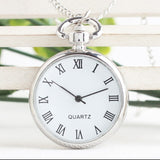 New Fashion Luxury Men Women Business Pointer + Roman Numerals White Quartz Pocket Watch Necklace Pendant With Chain Gifts Watch