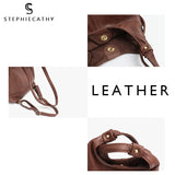 SC 2019 Brand Retro Real Leather Shoulder Bags For Women Vintage Soft Leather Backpack Girls Day Pack School Bag Ladies knapsack