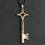 Attack On Titan Necklace Eren Key Shingeki No Kyojin Pendant Fashion Vintage Retro Anime Jewelry For Men Cosplay Wholesale