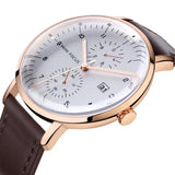 MINIFOCUS Top Brand Luxury Mens Watches Big Dial Rose Gold Fashion Quart Wristwatch Calendar Waterproof Chronograph Male Clock