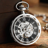 Luxury Antique Skeleton Mechanical Pocket Watch Men Steampunk Mechanical Fob Watches Clock Pendant Hand-winding Relogio De Bolso