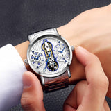 GUANQIN Brand Creative Automatic Men Watch Luxury Tourbillon Skeleton Full Steel Waterproof Men's Business Mechanical Watches