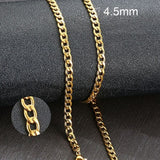 Vnox Men's Cuban Link Chain Necklace Stainless Steel Gold Black Color Male Choker colar Jewelry Gifts for Him