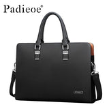 Padieoe Luxury Brand Genuine Real Cow Leather Laptop Bags Business Men Briefcases  Men Handbag Totes Casual Male Bag Shoulder