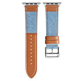 cowboy Fabric&real leather strap for apple watch band 42mm 38mm 44mm 40mm apple watch 5/4/3/2/1 iwatch bracelet Accessories