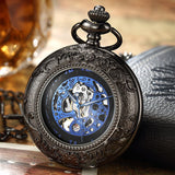 Luxury Retro Golden Hollow Skeleton Mechanical Pocket Watch Mens Fob Chain Steel Exquisite Sculpture Women Men Pocket Wath Gifs