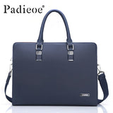 Padieoe Luxury Brand Genuine Real Cow Leather Laptop Bags Business Men Briefcases  Men Handbag Totes Casual Male Bag Shoulder