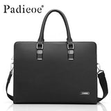 Padieoe Luxury Brand Genuine Real Cow Leather Laptop Bags Business Men Briefcases  Men Handbag Totes Casual Male Bag Shoulder