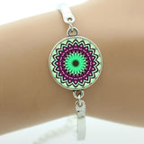 TAFREE Brand Indian henna Yoga jewelry om symbol Buddhism zen colorful Mandala flower bracelet for women friends gifts NS323