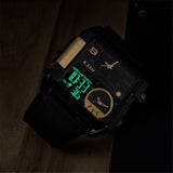 6.11 Square Watches Men LED Waterproof Multiple Time Zone Mens Watches Luxury Brand Relogio Masculino Montre Homme Sport Watch